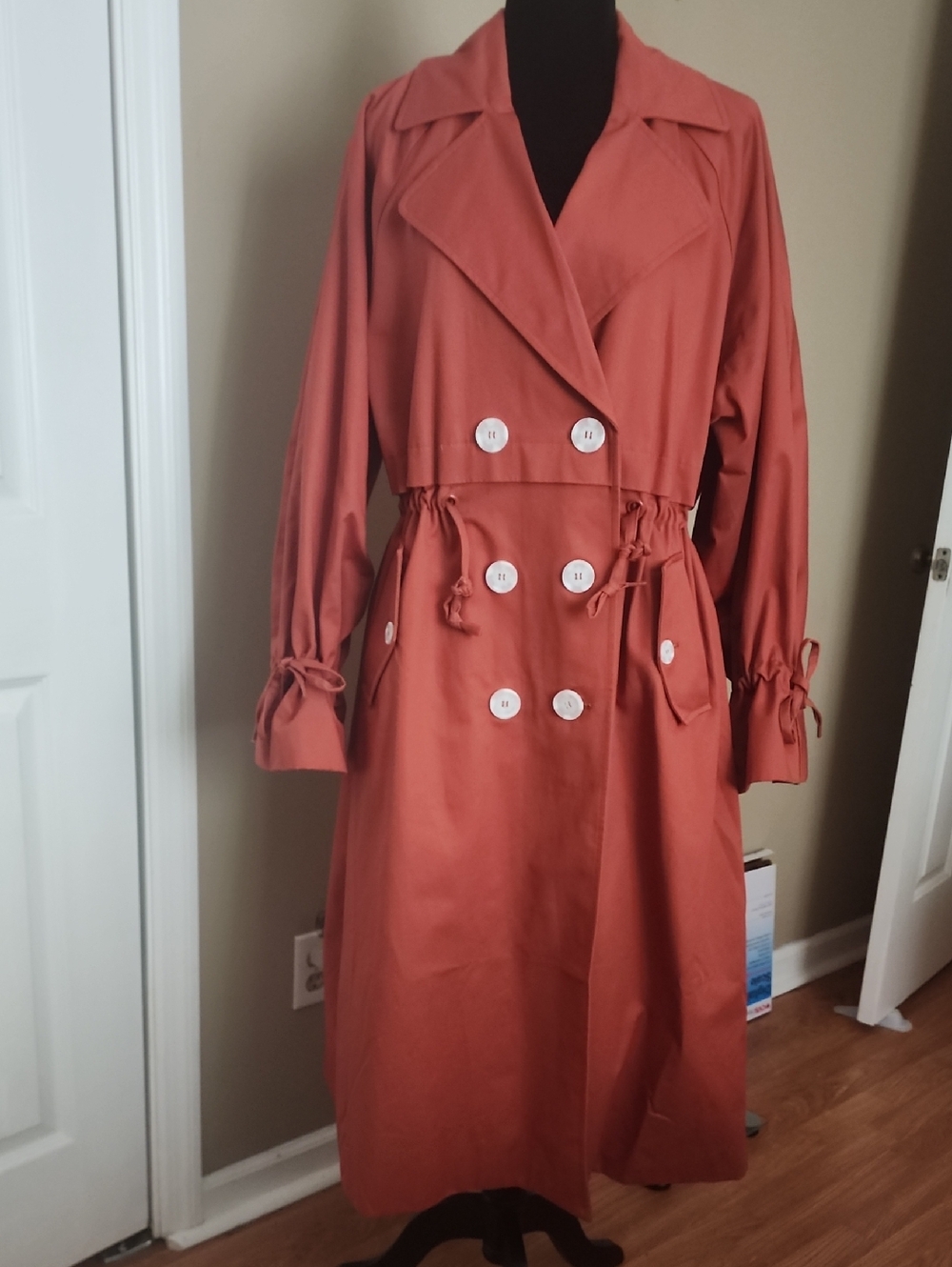 ASOS Rust Double-Breasted Trench Coat